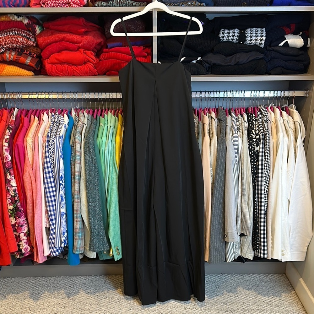 Love, Bonito black wide leg adjustable straps jumpsuit size 4